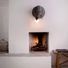 3 Lights Wall Lamp in Gorilla Ceramic Gray or White Design - Rillago Viadurini