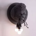 3 Lights Wall Lamp in Gorilla Ceramic Gray or White Design - Rillago Viadurini