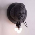3 Lights Wall Lamp in Gorilla Ceramic Gray or White Design - Rillago
