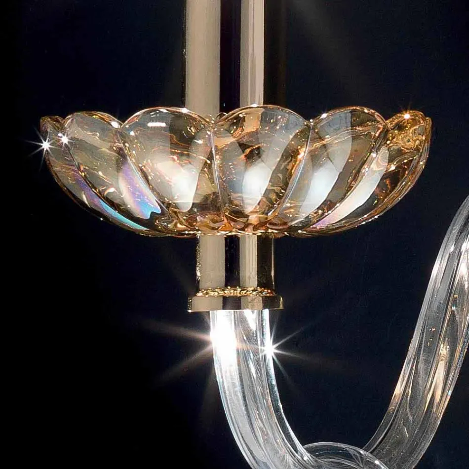 Classic glass wall light in crystal and glass Belle, 2 pieces Viadurini