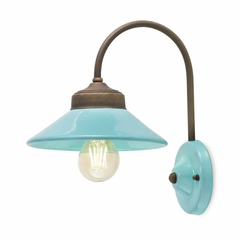 Lights in colored ceramic wall and brass Alice Ferroluce Viadurini