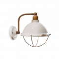 Industrial-style ceramic and metal wall light Skyler