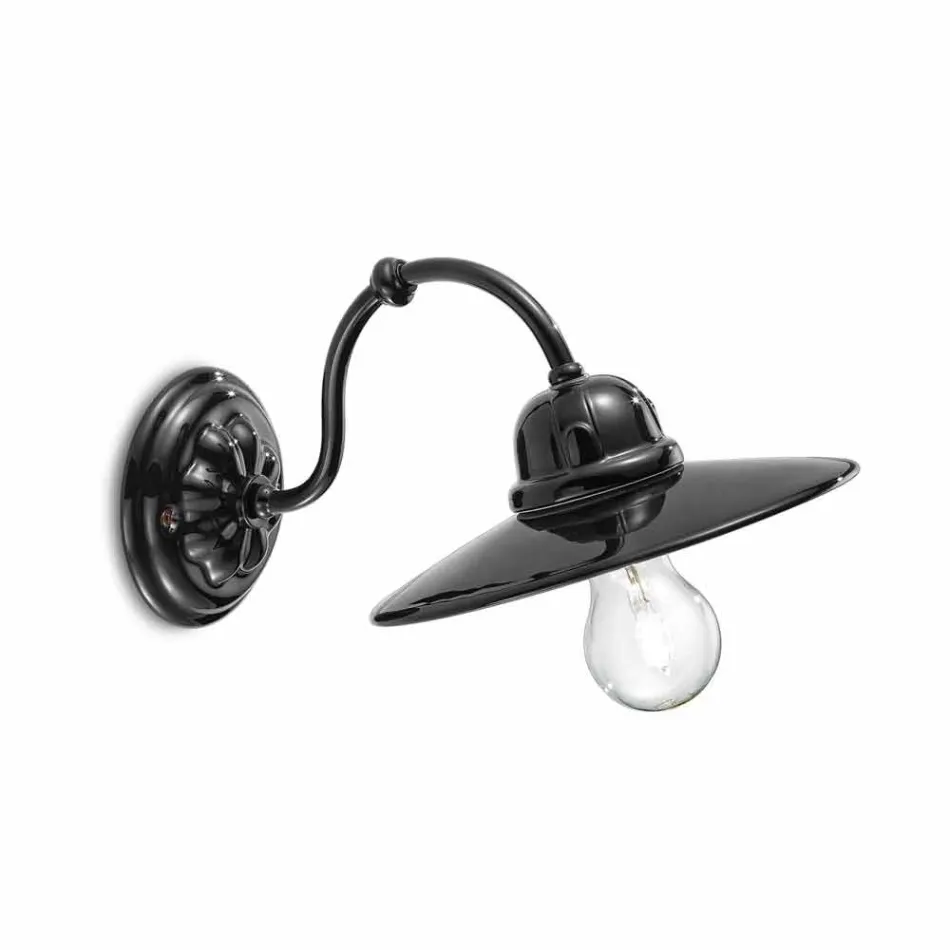 Lamp in glossy ceramic wall Ferroluce Retro Viadurini