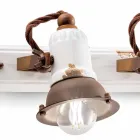 Applique design and three spotlights ceramic and metal Lacey Viadurini