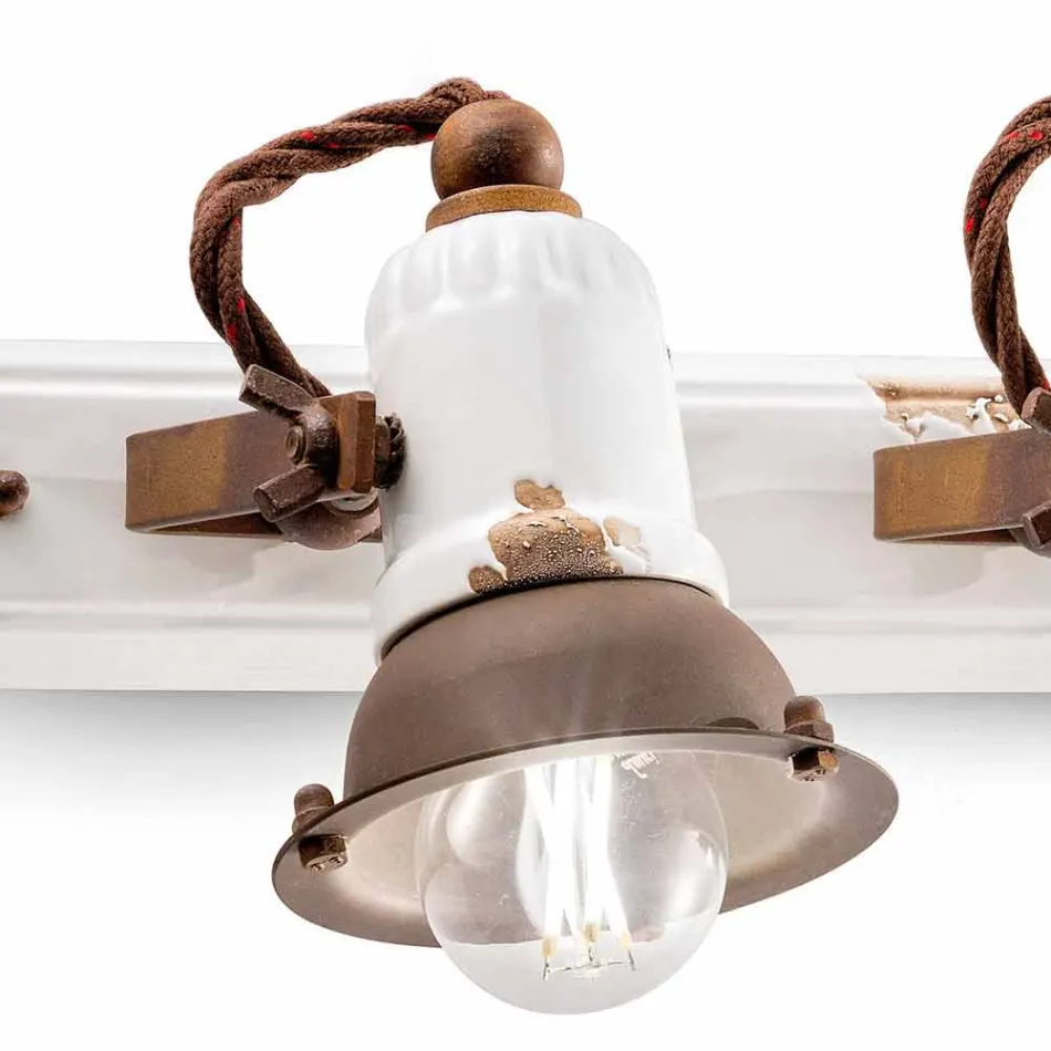 Applique design and three spotlights ceramic and metal Lacey Viadurini