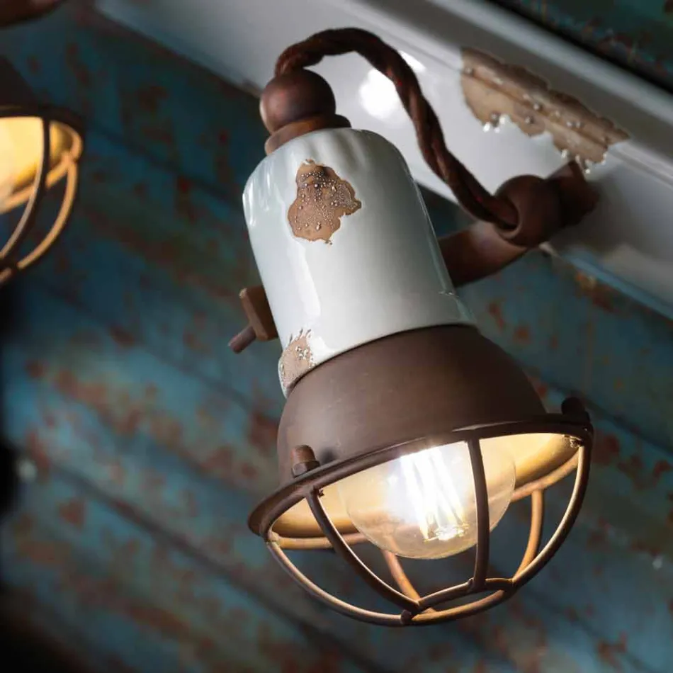 Applique design and three spotlights ceramic and metal Lacey Viadurini