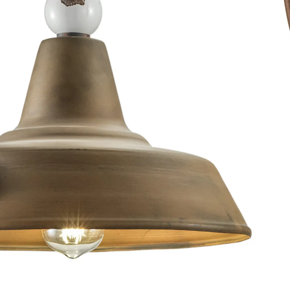 Industrial Design Wall Lamp in Iron and Ceramic Hand Made - Grunge Viadurini