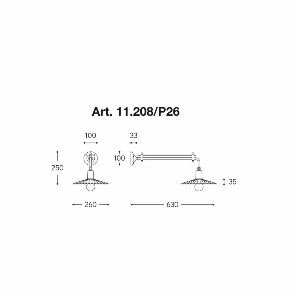 Wall modern design line Civetta by Aldo Bernardi Viadurini