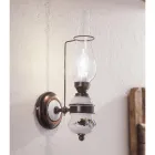 Vintage Design Wall Lamp in Iron and Ceramic Hand Painted Decor - Pompeii Viadurini
