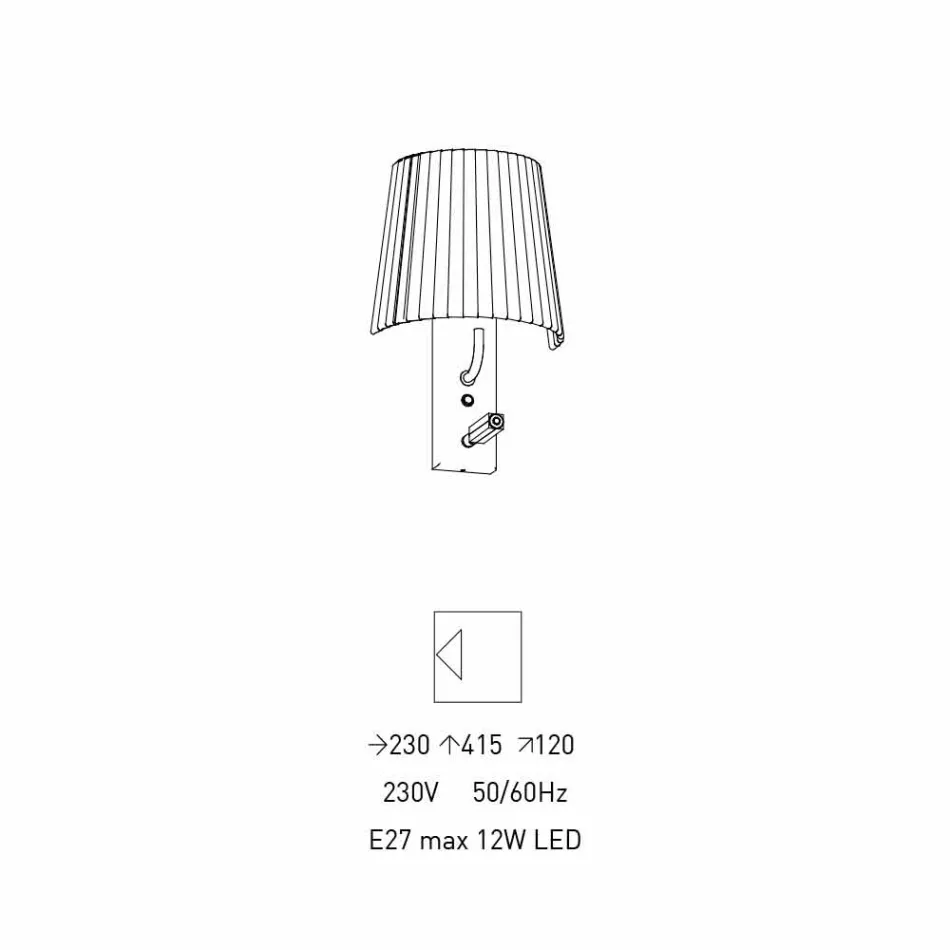 Design Wall Lamp with Structure in Black Metal and Organza Made in Italy - Boom Viadurini