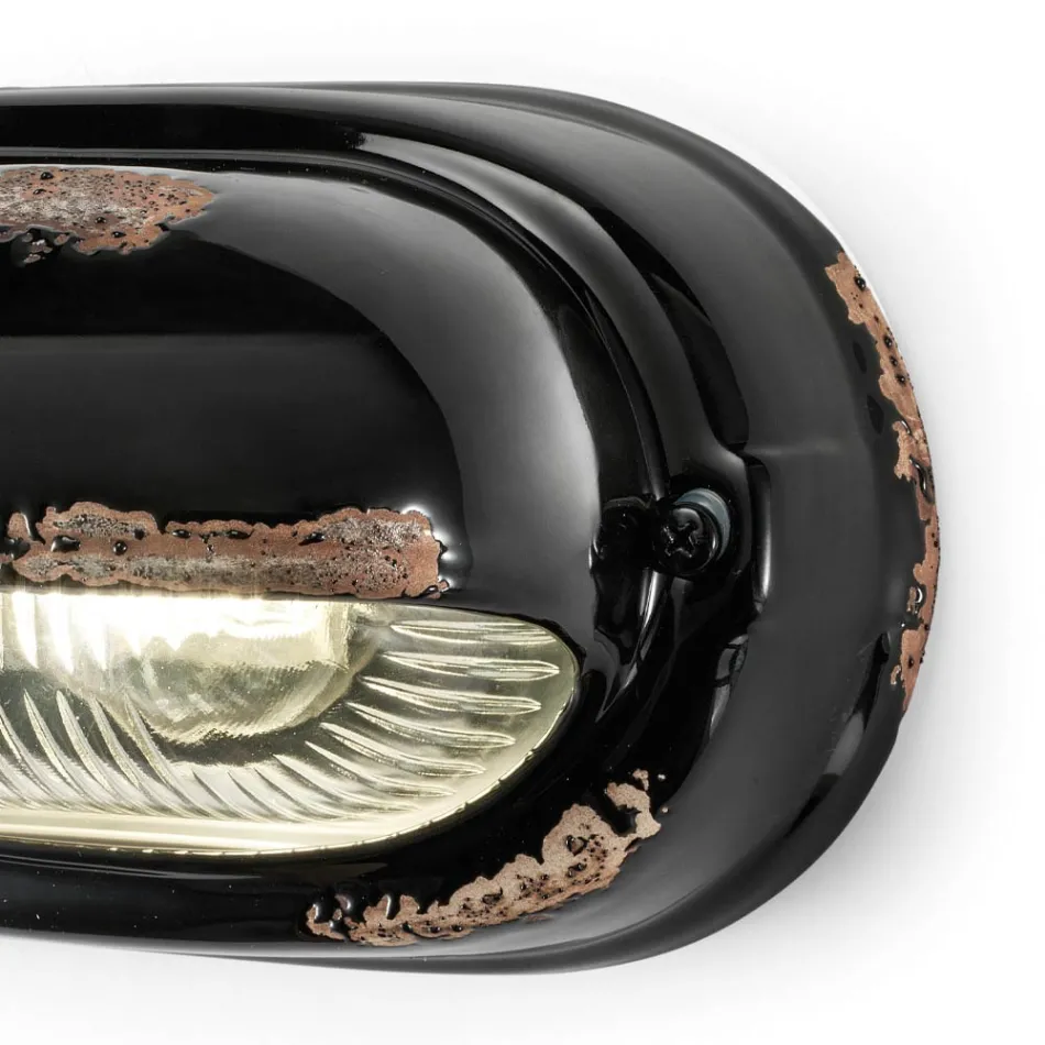 Handmade Ceramic and Industrial Horizontal Iron Applique - Vintage Viadurini