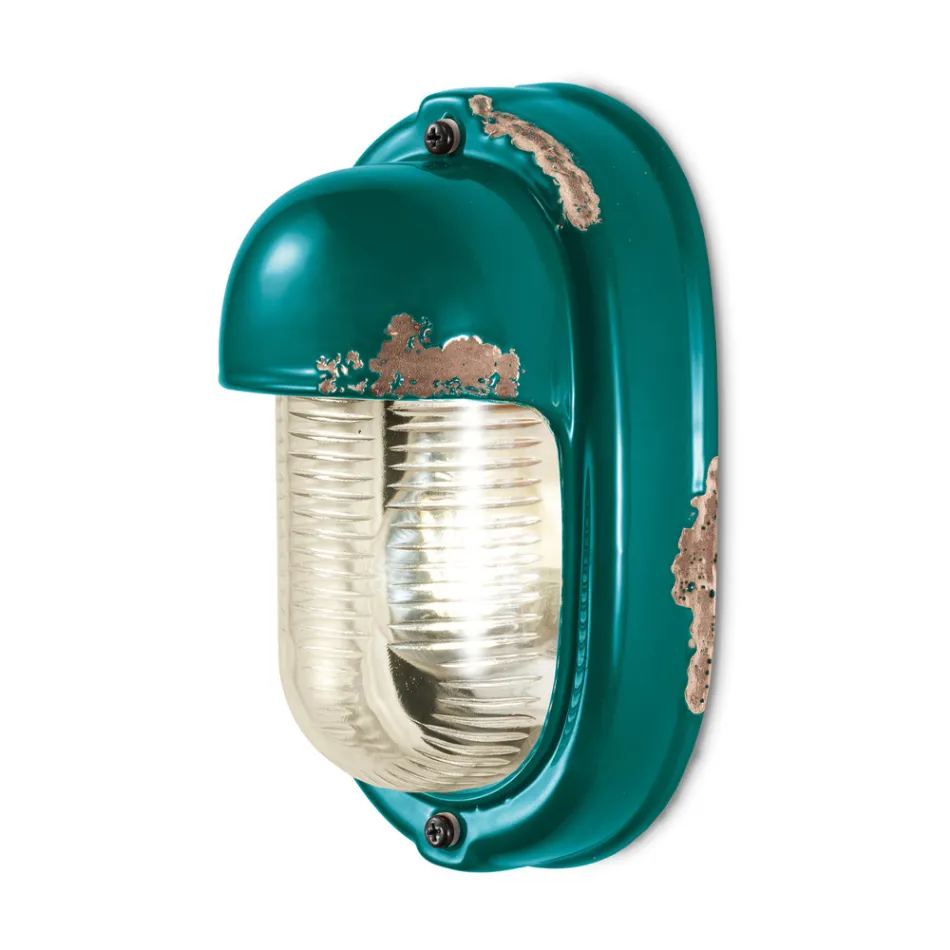 Wall Lamp Handmade Ceramic and Vertical Industrial Iron - Vintage Viadurini