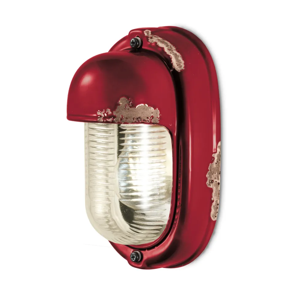 Wall Lamp Handmade Ceramic and Vertical Industrial Iron - Vintage Viadurini