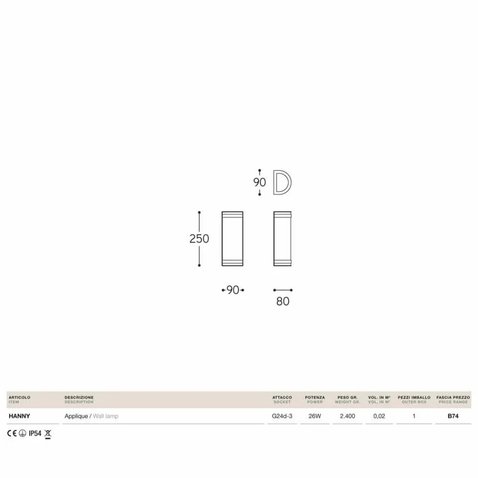 Wall Hanny Aldo Bernardi brass and white methacrylate Viadurini