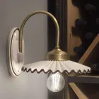 Pleated Glossy Ceramic Applique and Hand Painted Edge - Laquila Viadurini