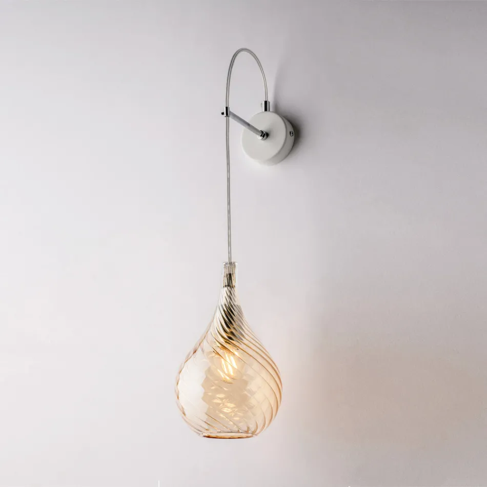 Iron Wall Lamp with Pyrex Glass Made in Italy for Interior Decor - Amazonia Viadurini