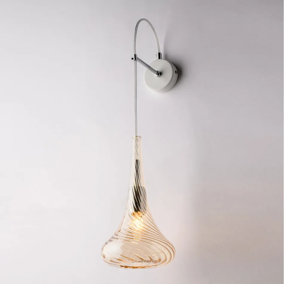 Made in Italy Iron Wall Lamp with Pyrex Glass for Interior Decorating - Corinto Viadurini