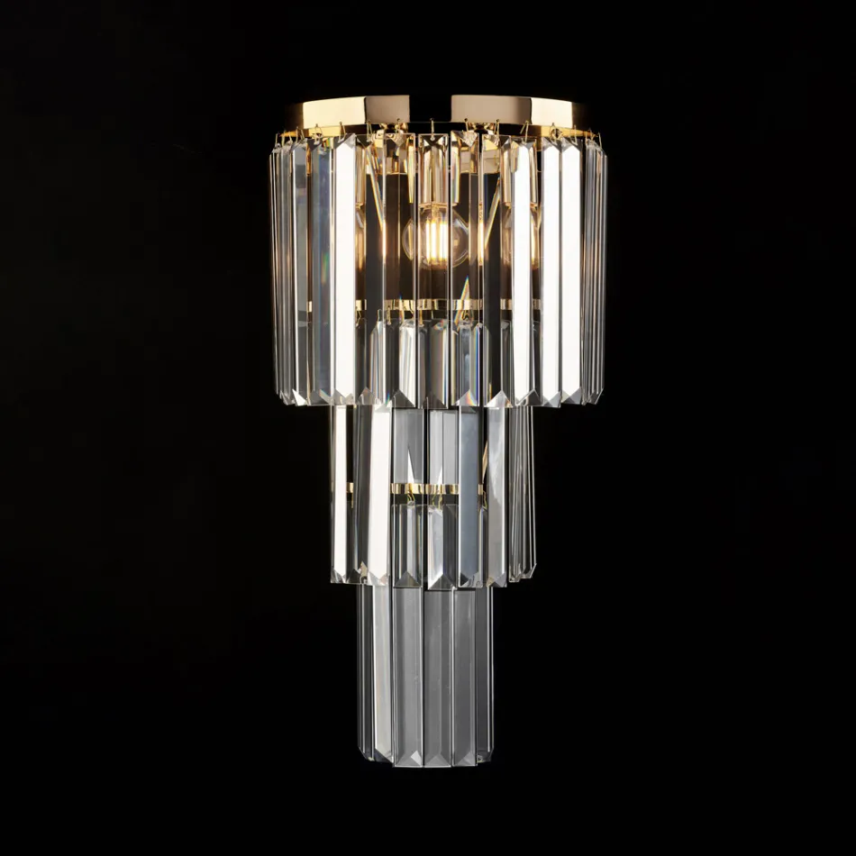 Iron and Gold Applique with Rhinestones Made in Italy for Interior Decorating - Vienna Viadurini