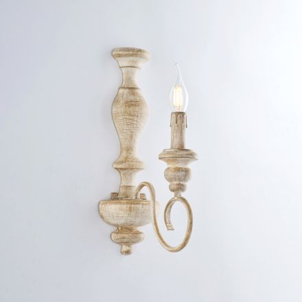 Made in Italy Wood and Lacquered Iron Wall Lights for Interior Decorating - Tuscany Viadurini