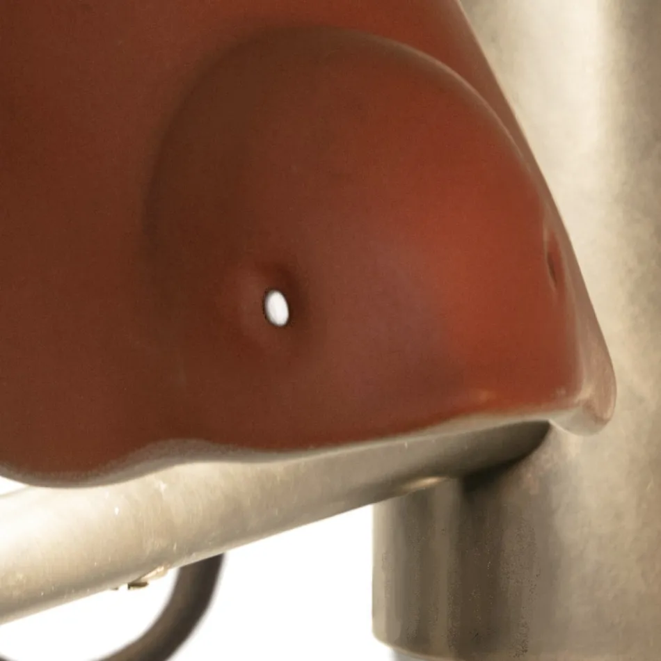 Applique in Enamelled Tuscan Majolica and Metal Made in Italy - Uccellino Viadurini