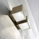 Wall Lamp in Brass and Gypsum Made in Italy - Cubetto Aldo Bernardi Viadurini