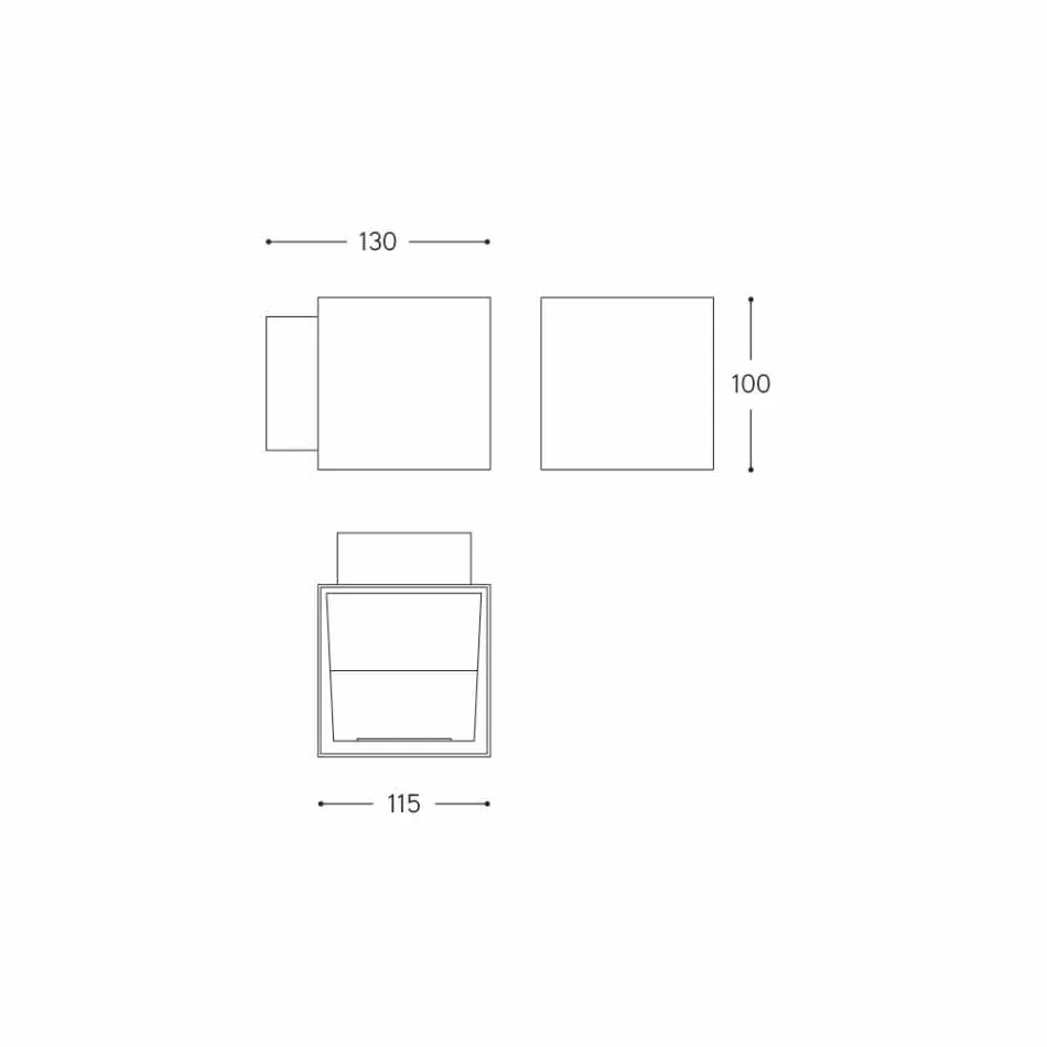 Wall Lamp in Brass and Gypsum Made in Italy - Cubetto Aldo Bernardi Viadurini