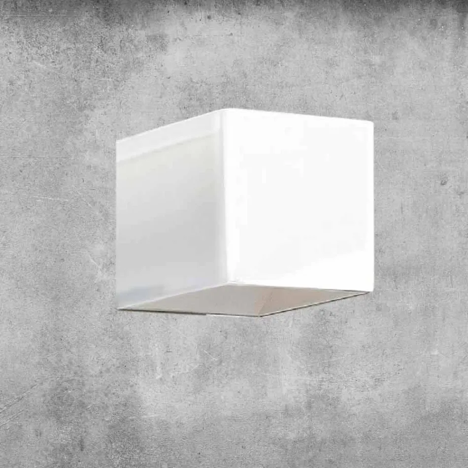 Wall Lamp in Brass and Gypsum Made in Italy - Cubetto Aldo Bernardi Viadurini