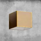 Wall Lamp in Brass and Gypsum Made in Italy - Cubetto Aldo Bernardi Viadurini