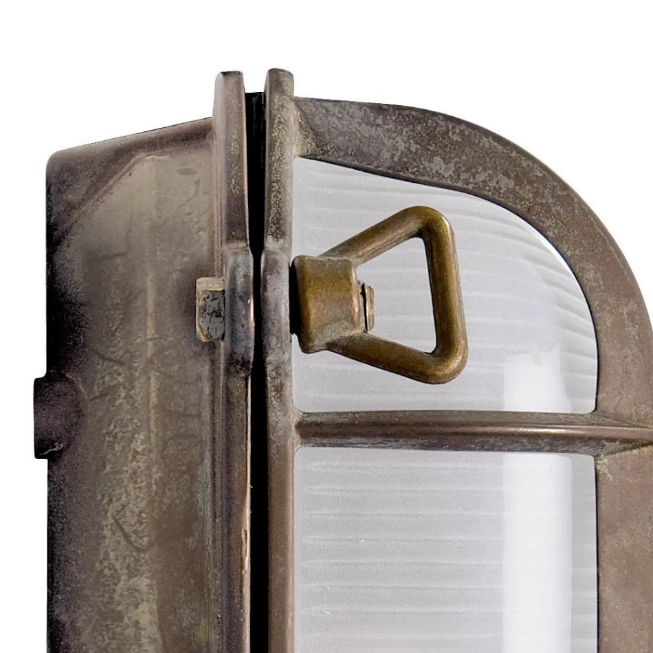 Vintage Brass Wall Light with Opal/Clear Glass - Mermaid Viadurini