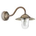 Vintage Brass Outdoor Wall Light, Clear Glass IP44 - Elfico