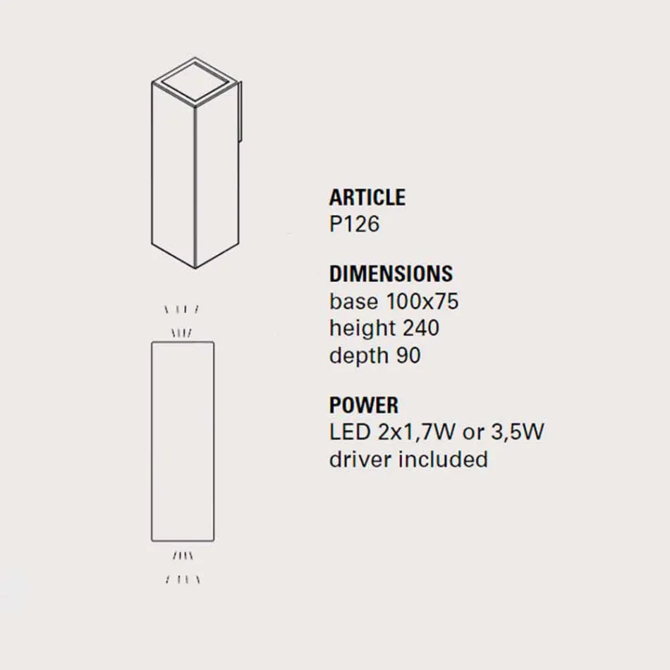 Smith - Toscot outdoor LED wall light in earthenware design H 24 cm Viadurini