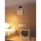 Decorative Led Wall Lamp in White or Black Aluminum with USB Ports - Paola Viadurini