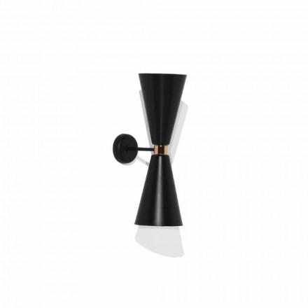 Modern Wall Lamp with Matt Black Metal Structure Made in Italy - Zaira Viadurini