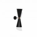 Modern Wall Lamp with Matt Black Metal Structure Made in Italy - Zaira