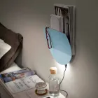 Modern Wall Lamp with Magazine Compartment, USB and LED Light Made in Italy - Foster Viadurini