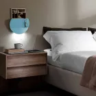 Modern Wall Lamp with Magazine Compartment, USB and LED Light Made in Italy - Foster Viadurini