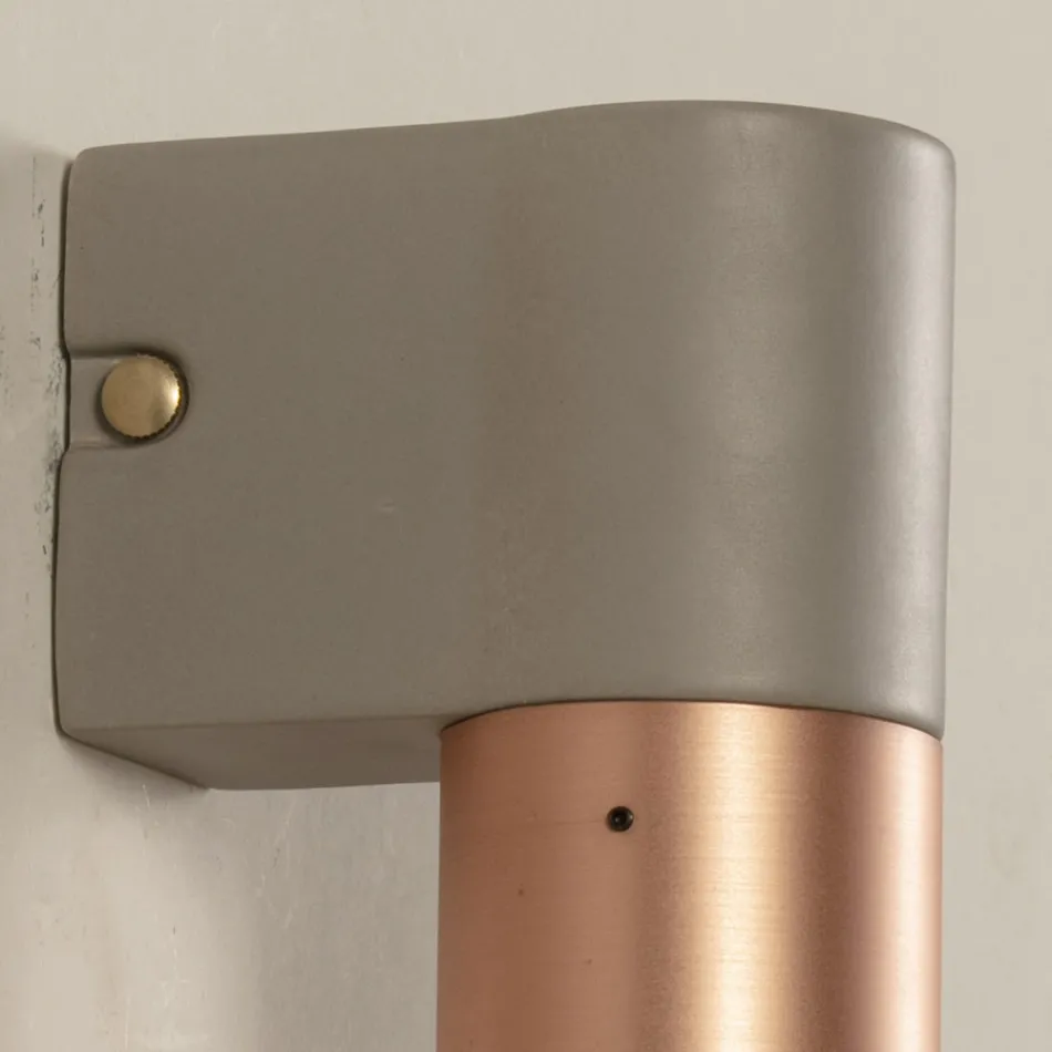 Modern Wall Lamp in Ceramic and Brushed Copper Made in Italy - Toscot Match Viadurini