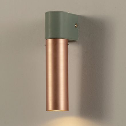 Modern Wall Lamp in Ceramic and Brushed Copper Made in Italy - Toscot Match Viadurini