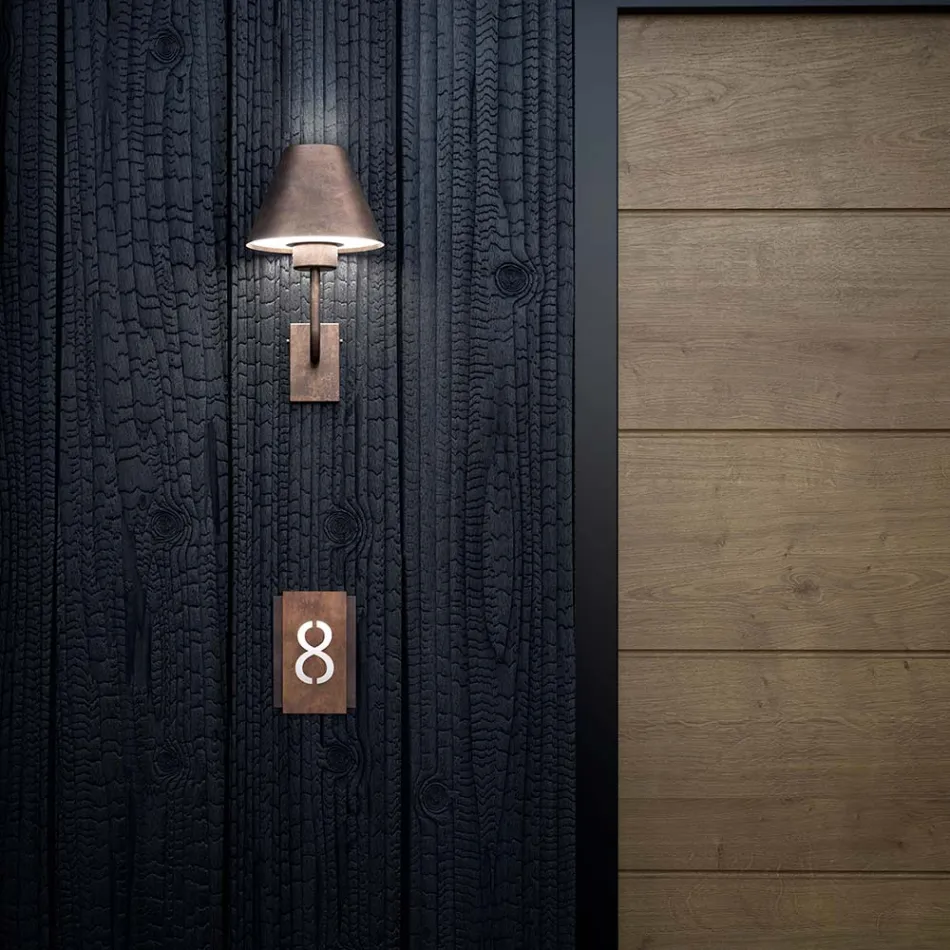 Outdoor Wall Light in Brass and Copper Made in Italy - Sword Viadurini