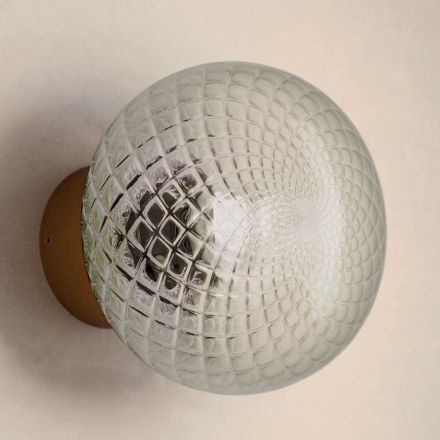 Indoor Wall Light in Gray Glass Made in Italy - Lucciola Viadurini