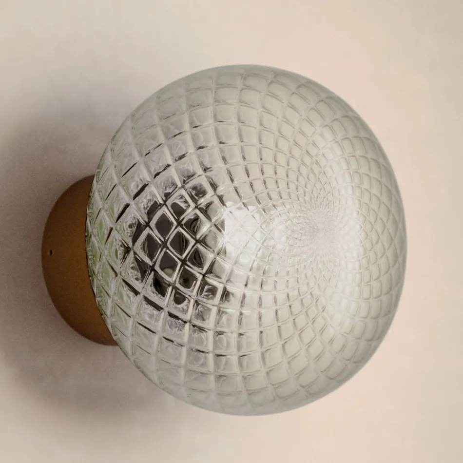 Indoor Wall Light in Gray Glass Made in Italy - Lucciola Viadurini