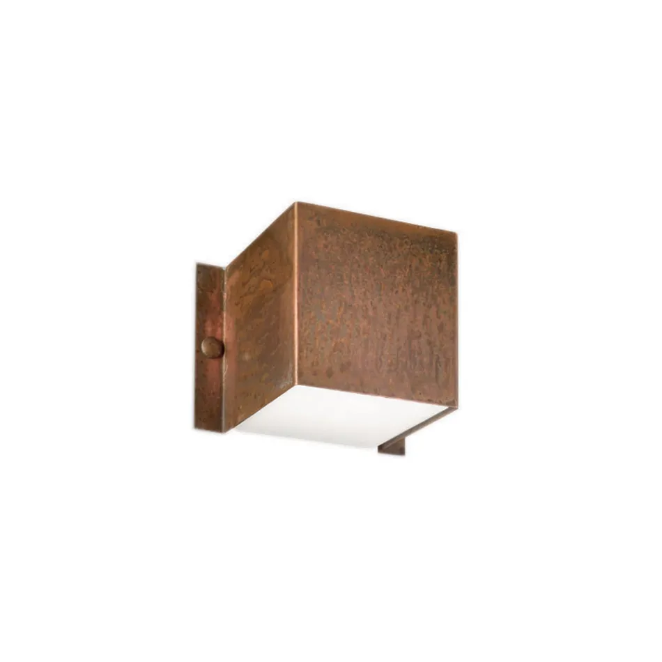 Square Wall Light in Copper and LED Made in Italy - Example Viadurini
