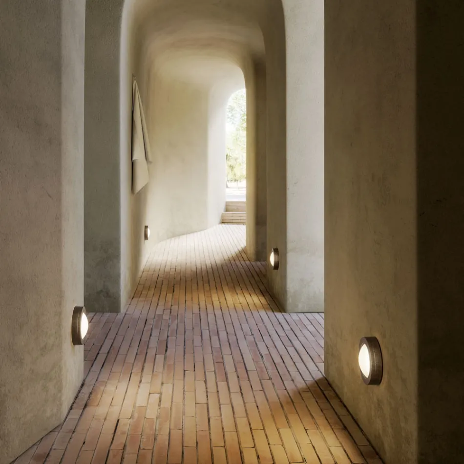 Round Brass Wall Sconce with Optional Detail - Boat Viadurini