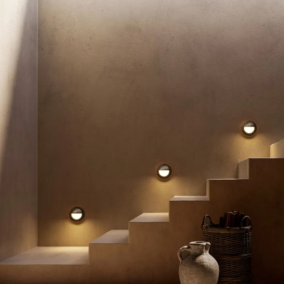 Round Brass Wall Sconce with Optional Detail - Boat Viadurini