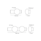 Wall or Ceiling Light in Aluminum and White Blown Glass Light - Alma Viadurini