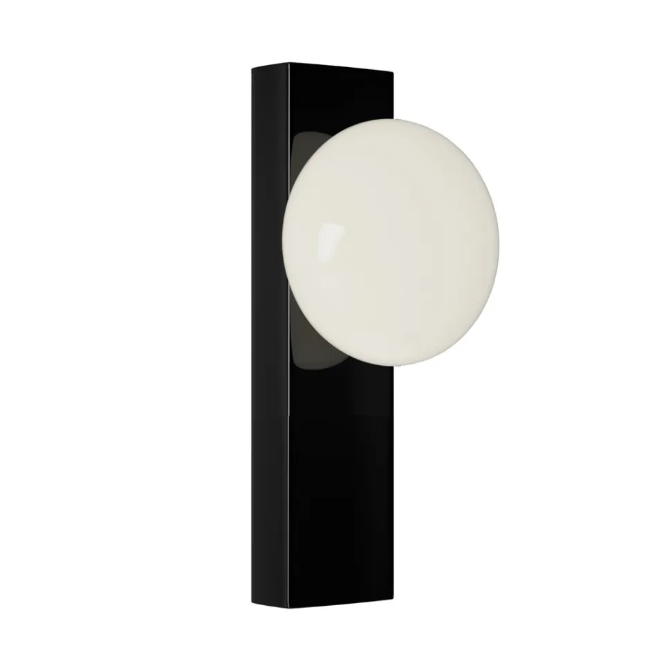 Wall or Ceiling Light in Aluminum and White Blown Glass Light - Alma Viadurini