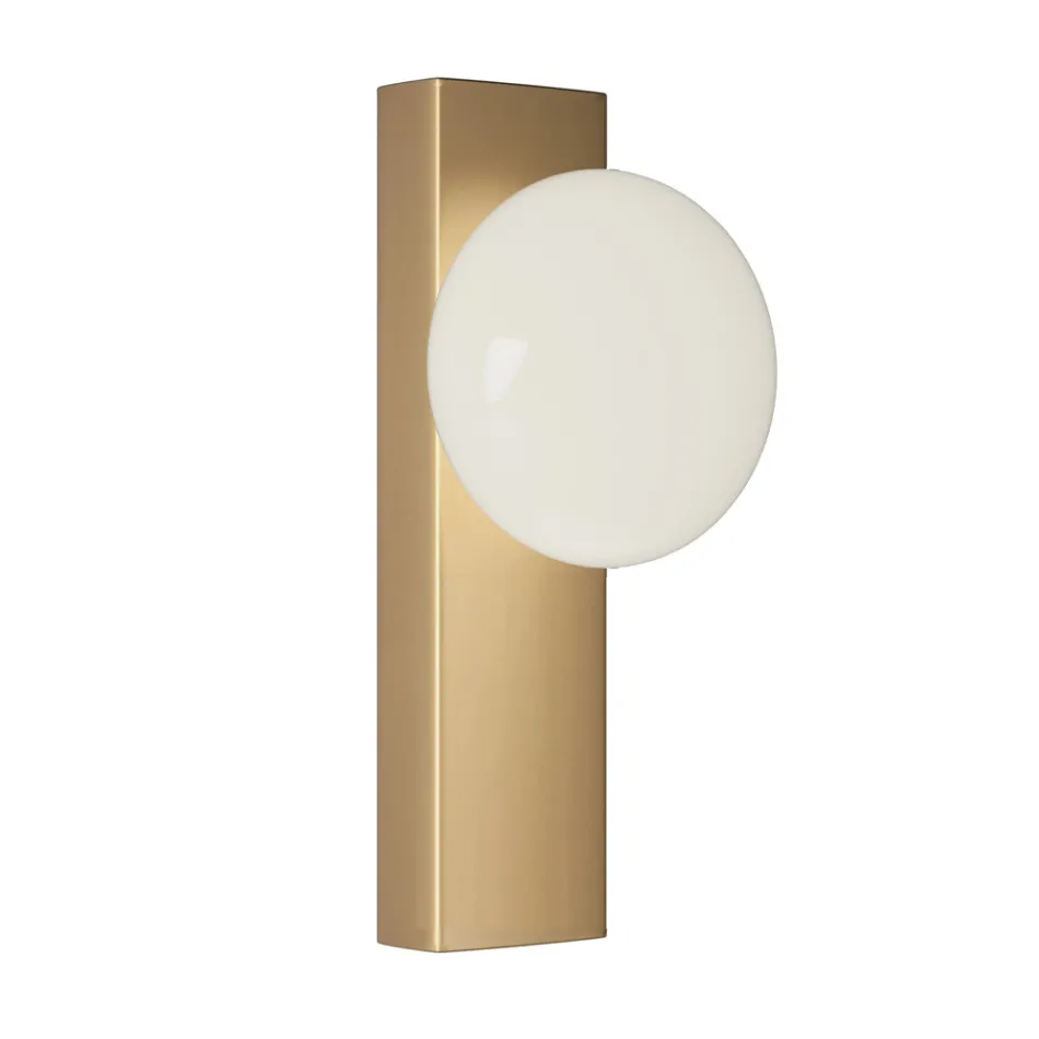 Wall or Ceiling Light in Aluminum and White Blown Glass Light - Alma Viadurini