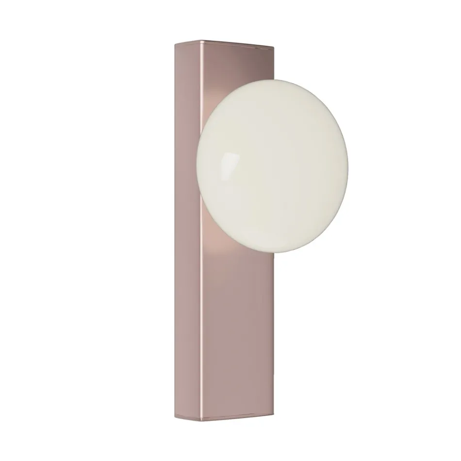 Wall or Ceiling Light in Aluminum and White Blown Glass Light - Alma Viadurini