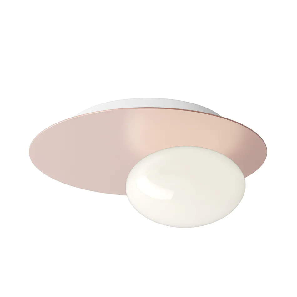 Wall or Ceiling Light in Aluminum, Metal, and White Glass Light - Luma Viadurini