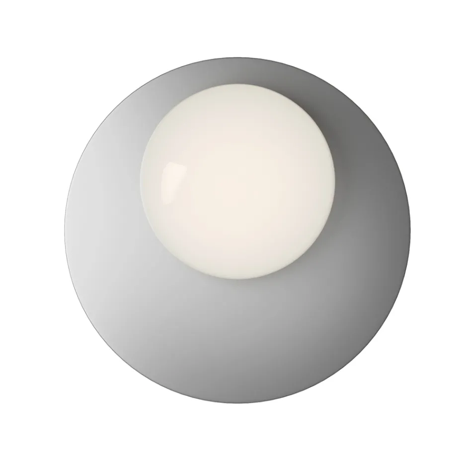 Wall or Ceiling Light in Aluminum, Metal, and White Glass Light - Luma Viadurini